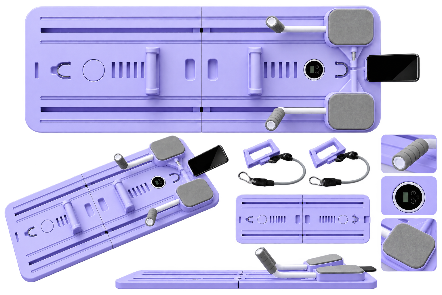 Pilates board — multiple angles in purple
